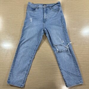 Express Women's Mom Blue Jean Distressed Super High Rise Size 10/R (30x25)